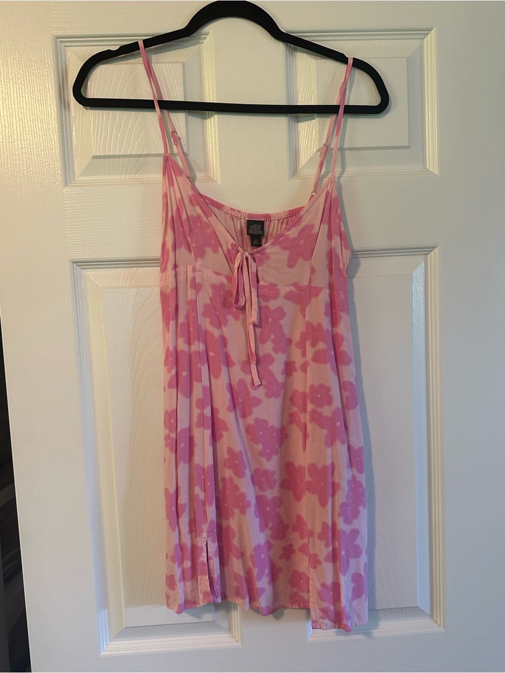 wild fable Pink Floral Tie-Front Mini Dress